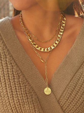 Bauble Bar paper clip y-necklace link chain